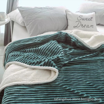 double bed thick fabric sherpa blanket 100% polyester